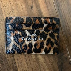 Coach leopard card case
